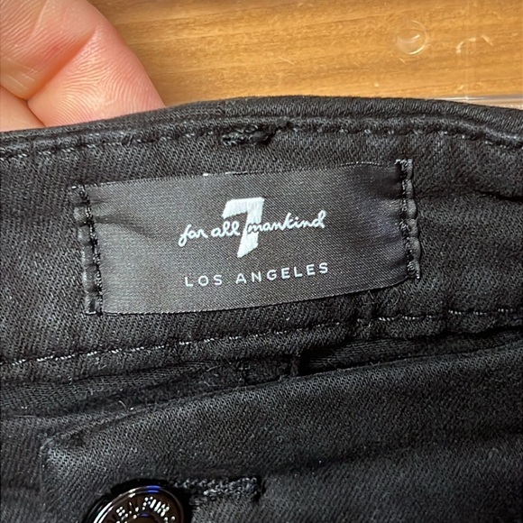 7 FOR ALL MANKIND The Ankle Skinny Jeans Women's 8P Black stretch streetwear Y2K - Picture 4 of 12